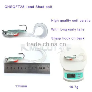 Soft Bait Lead Fish, Curl Tail Fishing Lure, Shiny Body Lead Bass Lure Chentilly CHSOFT28 Fishing Tackle Wholesaler thumbnail-6