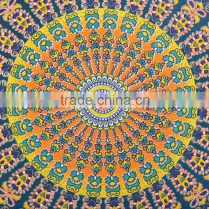 Indian Mandala Floor Cushions Round Ombre Large Pillow Cover Decorative Throw Pillows Pom Pom Roundie Boho Outdoor Cushion Cover thumbnail-2