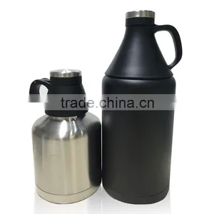 Everich 0.9 Litre 18/8 Stainless Steel Double Wall Insulation Beer Growler thumbnail-4