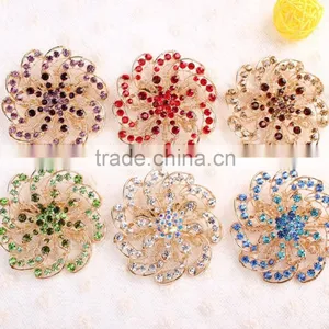 Rhinestone Flower Brooch Pins,Fashion Designs Crystal Rhinestone Brooch Pin for Dresses,wedding thumbnail-1