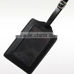 Clear Leather Travel Luggage id Tags With ID Info thumbnail-1