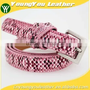 Women's Casual Belt With Fuax PU Leather and Small Silver Buckle thumbnail-1
