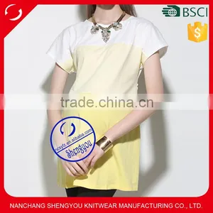 Custom Spandex Cotton Plain Long Line Maternity t Shirt thumbnail-1