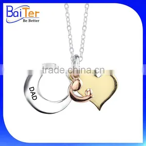 Custom 925 Sterling Silver Crescent Moon Pendant Necklace Pendant Wholesale thumbnail-3