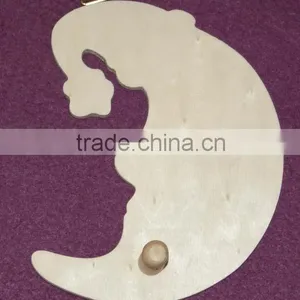 New Hot Sale Carved Moon Shape Wooden Wall Hook thumbnail-1