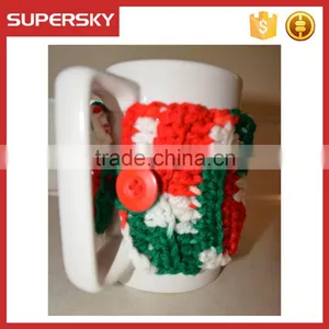 V-63 Handmade Crochet Cosy Coffee Cup Mug Sweater thumbnail-3