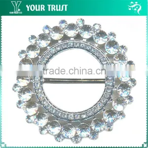 3MM Clear Cystal Rhinestone 8 Shape Rhodium Metal Belt Buckle thumbnail-4