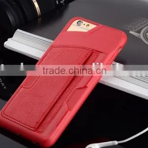 2015 New Design for IPhone 6 Back Cover Leather Case With Card Slot, Card Slot Back Cover for IPhone 6 thumbnail-1