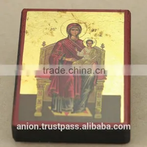 Greek & Russian Orthodox Wooden Icon. Mother God. Panachranta thumbnail-6