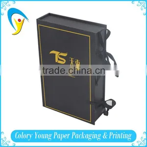 Guangzhou Factory Fibreboard Clamshell Cosmetic Box With Ribbon Handle thumbnail-6