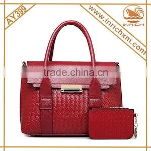 2016 China Wholesale Knitted PU Handbag And Purse Set thumbnail-2