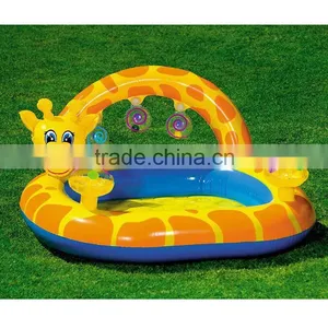 Cute Giraffe Shaped Outdoor Pvc Baby Infant Toddler Inflatable Swimming Pool thumbnail-1