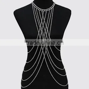 2016 Wholesale New Design Fashion Multilayers Tassel Ladies BIkini Body Chains thumbnail-1