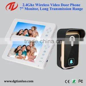 7 Inch Color 2.4GHz Wireless Video Door Phone Along With Door Lock Release thumbnail-2