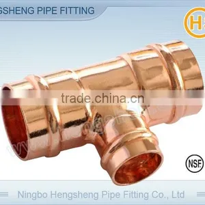 Copper Solder Ring Reducing Tee C x C x C thumbnail-1
