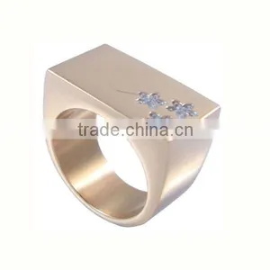 Rose Gold Plated cz Jewelry China Jewelry Wholesale cz Ring Womens cz Rings Jewelry in Stainless Steel Factory Wholesale (LR9496 thumbnail-1