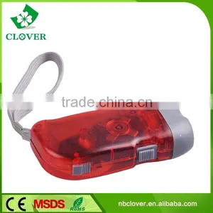 Energy Saving ABS Material 2 Led Hand Crank Dynamo Flashlight thumbnail-3