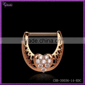 14G 316L Surgical Steel Hear Shape Nipple Shield Nipple Piercing thumbnail-2