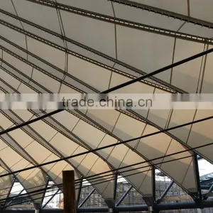 China Supplier UV Resistance Umbelliform Cable Net Tension Membrane Structure Shed With PTFE Coated Fiber Glass Fabric thumbnail-3