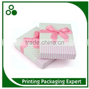 POPULAR CUSTOM HANDMADE RECYCLED DECORATIVE CARDBOARD PACKAGING GIFT CHOCOLATE PAPER BOX WITH RIBBON thumbnail-1
