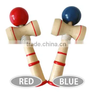 New Mini Kendama Wooden Ball Toy Limited Edition Blue/ Red KK980 thumbnail-2
