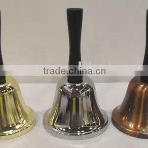 5'' Metal Hand Bell With Wooden Handle A12-H02,Gold/silver Plated or Colorful Painted,logo Attached for Promotion(E487) thumbnail-1