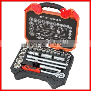 25pc 1/2" Dr. Metric Socket Wrench Tool Set thumbnail-1