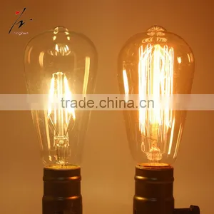 Dimmable ST64 LED Bulb 4W 6W E26/E27 Filament Light Bulb 110V/220V Retro Transparent Glass Led Light Bulb thumbnail-1