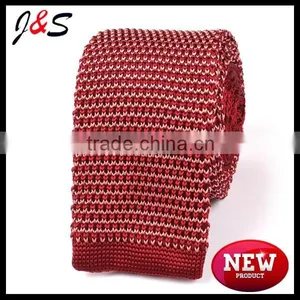 New Arrival Pink Knitted Tie With White Polka Dots KT064 thumbnail-5