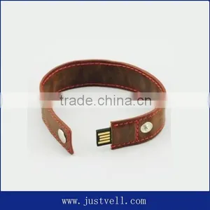 Real Capacity Leather Wrist Band Pen Drive 8gb Usb Bracelet Memory Stick thumbnail-5