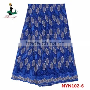 2016 Haniye Wholesale French Net Lace Fabric/Nigeria Lace Fabric for Lady Garment/NYN102 thumbnail-4