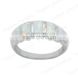 Wholesale Synthetic Opal Rings Unisex White Opal Ring thumbnail-2
