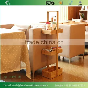 3 Tiers Natural Bambooo Wooden Bamboo Bathroom Shelves for Towels thumbnail-1