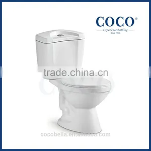 COCO 8001B Bathroom Ceramic Siphonic Two Piece Dominican Toilet thumbnail-1