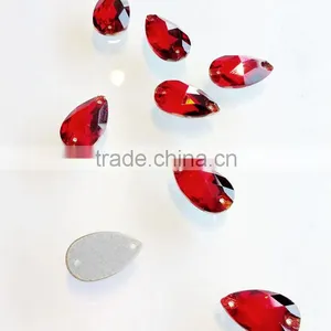 Light Siam Tear Drop Sew On Stone thumbnail-1