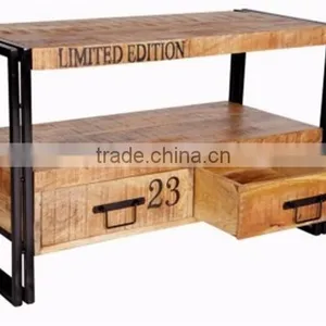 Industrial Console Table With Drawer Cum TV Unit thumbnail-2