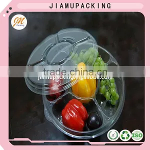 5 Compartments Disposable Plastic Salad Bowl With Lid thumbnail-1