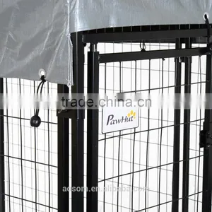 Pawhut 50" x 46" x 58"- 72" Steel Frame Outdoor Covered Dog Box Kennel thumbnail-5
