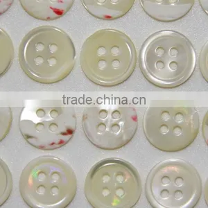 4 Holes Fancy Natural Round Rim Trocas(Trochus)Shell Shirt Buttons thumbnail-1