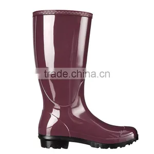 Womens Shiny PVC Wellington Boots For Rain thumbnail-1