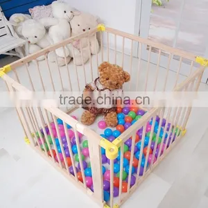 New Model 6 Panel Side Foldable Wooden Baby Playpen thumbnail-3