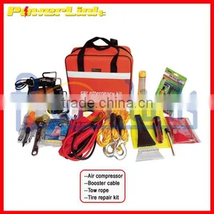 H90163 Car Emergency Combination Tools Air Compressor, Booster Cable, Tool Case, Tire Repair Kits V-QZH68 thumbnail-1