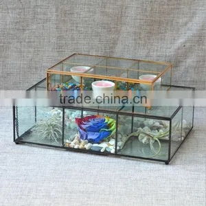 Rectangular Clear Glass Storage Box Keepsake Immortal Flowers Glass Flower Boxes thumbnail-1