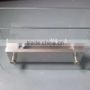 Stainless Steel Bio Ethanol Fireplace With Clear Crushed Glass thumbnail-1