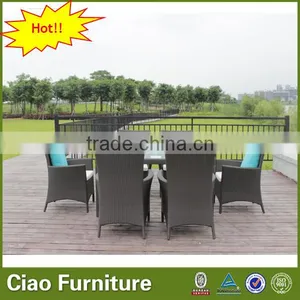 Hotel Outdoor Rattan Furniture Dining Table and Chairs Set thumbnail-3