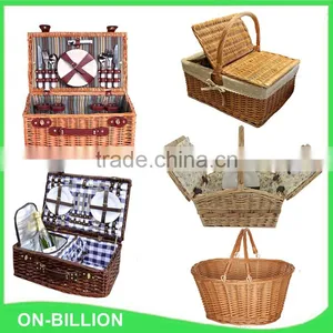Wicker Ware Set Picnic Basket Set With Insulated Cooler Bag for 4 Person thumbnail-2