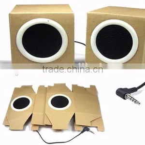 New Design Custom Full Logo Printing Foldable Cardboard Mini Speaker for Promotion Gift thumbnail-1