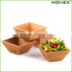 Bamboo Square Salad Bowl Kitchen Bowl Set Homex_BSCI Factory thumbnail-1