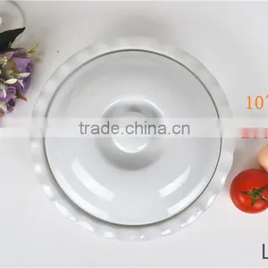 Ceramic White Porcelain Round Baking Dish thumbnail-3
