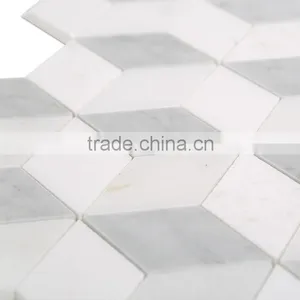 MM-CV225 Super Quality Indoor Design Natural Stone Rhombus Marble Mosaics Tiles thumbnail-2